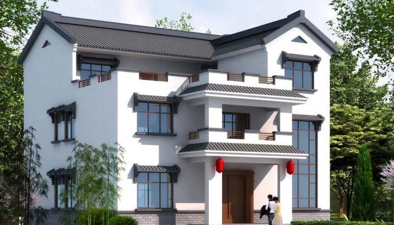 九寨沟新中式三层别墅设计，公共空间宽敞更显大气